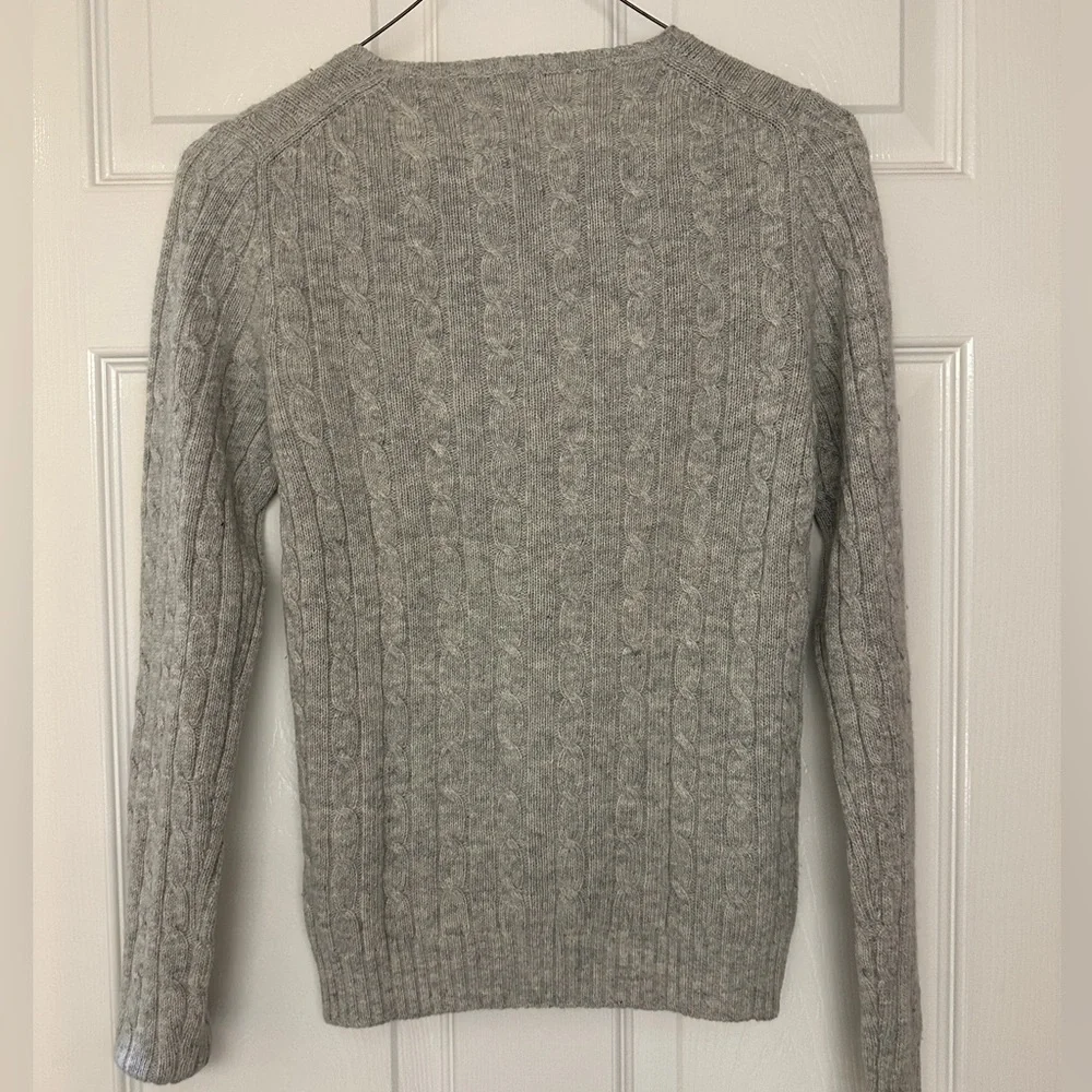 J. Crew Light Gray Cable Knit Sweater - Size XS
